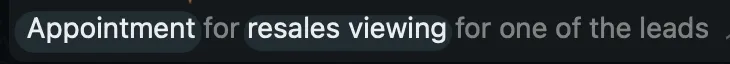 Chat: appointment for resales viewing for one of the leads